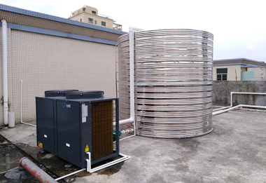 创益通员工宿舍10匹10吨空气能热水工程