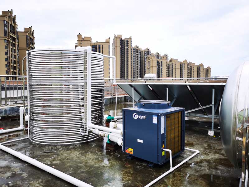 惠州出租屋3匹3吨+10块太阳能平板太空能热水工程