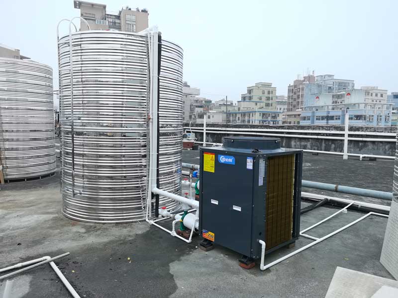 新港皮具厂员工宿舍5匹5吨空气能热水工程